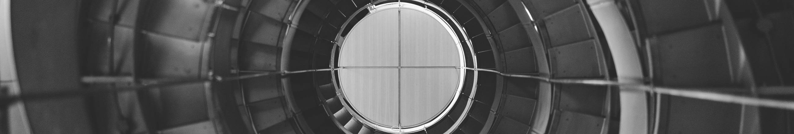 Escalier hélicoïdal vu dans son axe